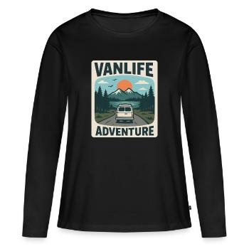 Vanlife Adventure - T-shirt manches longues Premium bio Femme - noir - Devant - Julia (174cm)