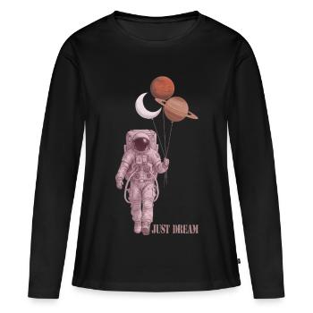 Astronaut - Frauen Premium Bio Langarmshirt - Schwarz - Vorne - Julia (174cm)