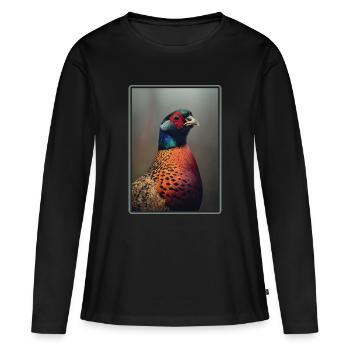 Faisans Faisan - T-shirt manches longues Premium bio Femme - noir - Devant - Julia (174cm)