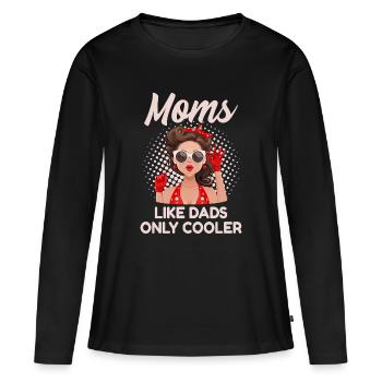 Motif rétro vintage de Cool Mom des années 50 à 60 - T-shirt manches longues Premium bio Femme - noir - Devant - Julia (174cm)