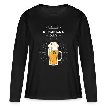 Pinte Saint Patrick Festif - T-shirt manches longues Premium bio Femme - noir - Devant - Julia (174cm)