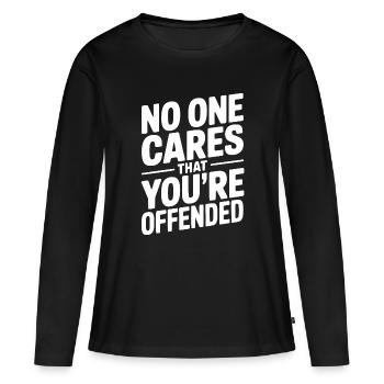 Personne ne se soucie que tu sois offensé - T-shirt manches longues Premium bio Femme - noir - Devant - Julia (174cm)
