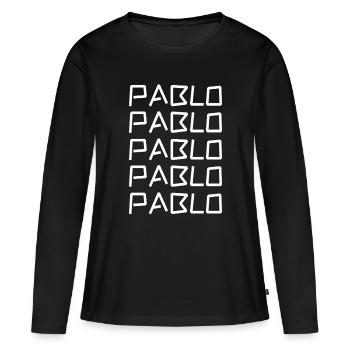 Enterrement de vie de garçon Pablo - T-shirt manches longues Premium bio Femme - noir - Devant - Julia (174cm)
