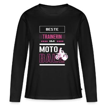 Beste Motoball Trainerin Motoballtrainerin Spiel - Frauen Premium Bio Langarmshirt - Schwarz - Vorne - Julia (174cm)