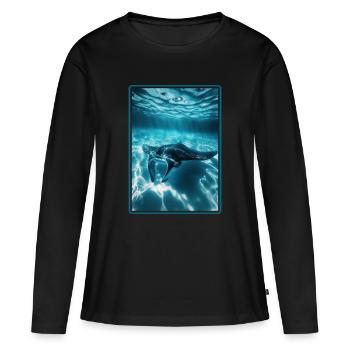 Raies Manta Raies - T-shirt manches longues Premium bio Femme - noir - Devant - Julia (174cm)