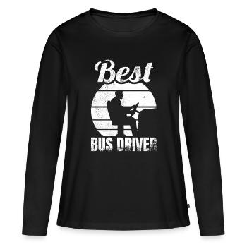 Meilleur chauffeur de bus - T-shirt manches longues Premium bio Femme - noir - Devant - Julia (174cm)