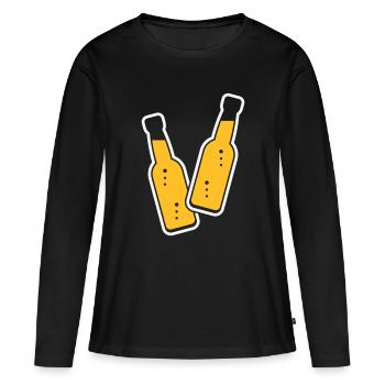 2 bouteilles de pain grillé (Lemonade Soft Drink / NEG 2C) - T-shirt manches longues Premium bio Femme - noir - Devant - Julia (174cm)