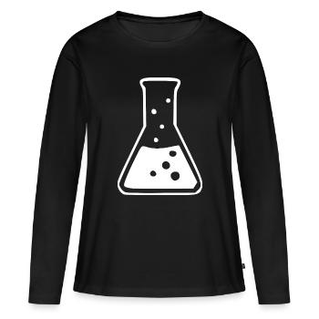 Chemie_Symbol_schwarzweiss_Wissenschaft_science - T-shirt manches longues Premium bio Femme - noir - Devant - Julia (174cm)