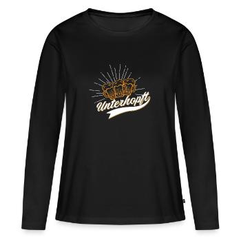 Bier Unterhopft Hopfen Biertrinker Geschenk Weizen - Frauen Premium Bio Langarmshirt - Schwarz - Vorne - Julia (174cm)