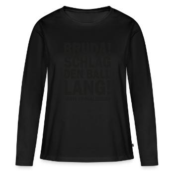 Eintracht - Schlag den Ball Lang - Pokalsieger - Frauen Premium Bio Langarmshirt - Schwarz - Vorne - Julia (174cm)
