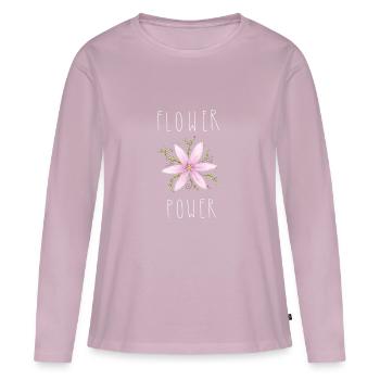 Flower Power white - Women's Premium Organic Long Sleeve Shirt - dusky pink - Front - Julia (174cm)