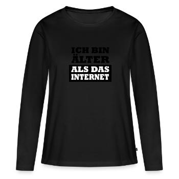 Ich bin Älter als das Internet - Frauen Premium Bio Langarmshirt - Schwarz - Vorne - Julia (174cm)