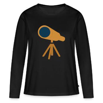 télescope - T-shirt manches longues Premium bio Femme - noir - Devant - Julia (174cm)