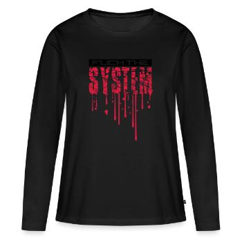 cool blood drops graffiti stamp spray fuck the - Women's Premium Organic Long Sleeve Shirt - black - Front - Julia (174cm)