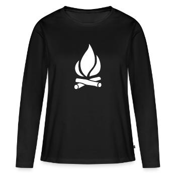 feu de camp - T-shirt manches longues Premium bio Femme - noir - Devant - Julia (174cm)