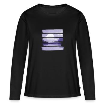 ciel nocturne - T-shirt manches longues Premium bio Femme - noir - Devant - Julia (174cm)
