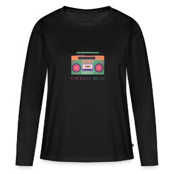 battement cru - T-shirt manches longues Premium bio Femme - noir - Devant - Julia (174cm)