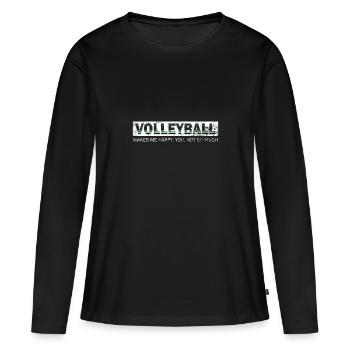 Cadeau de ballon attaquant joueur de volley-ball - T-shirt manches longues Premium bio Femme - noir - Devant - Julia (174cm)