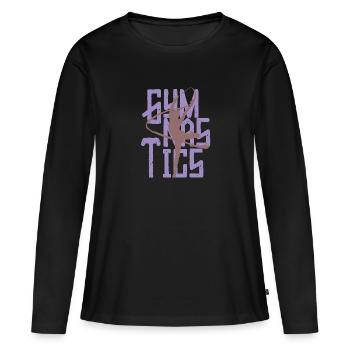 Gymnastique gymnastique club athlétisme cadeau - T-shirt manches longues Premium bio Femme - noir - Devant - Julia (174cm)