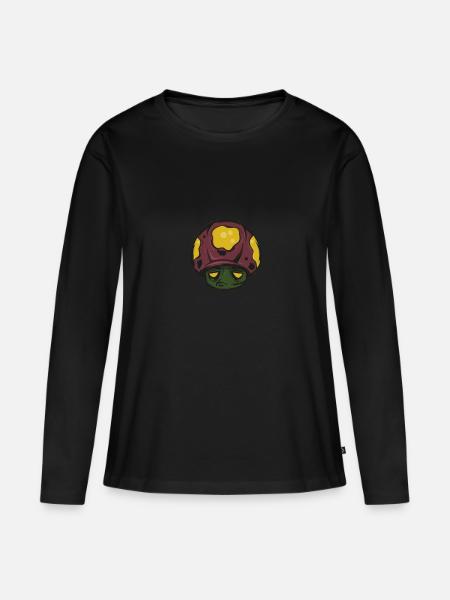Pilz - Frauen Premium Bio Langarmshirt - Schwarz