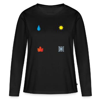 Quatre saisons - T-shirt manches longues Premium bio Femme - noir - Devant - Julia (174cm)