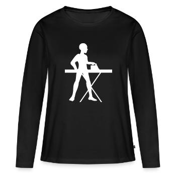 Iron iron pletteisen man laundry - Women's Premium Organic Long Sleeve Shirt - black - Front - Julia (174cm)