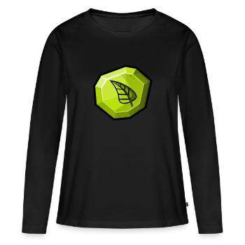 Element: Natur / Gras - Frauen Premium Bio Langarmshirt - Schwarz - Vorne - Julia (174cm)