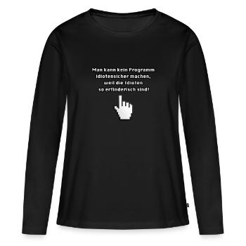 Ordinateur sort drôle utilisation - T-shirt manches longues Premium bio Femme - noir - Devant - Julia (174cm)