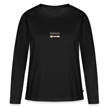 machine à café expresso caféine - T-shirt manches longues Premium bio Femme - noir - Devant - Julia (174cm)