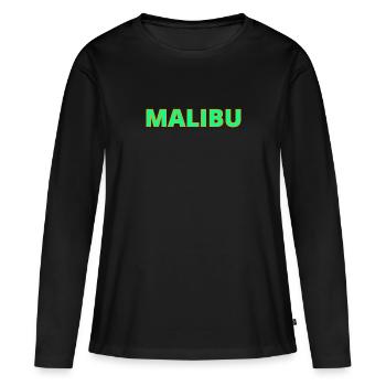 Idée cadeau Malibu - T-shirt manches longues Premium bio Femme - noir - Devant - Julia (174cm)