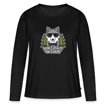 Wolfpack en tournée - T-shirt manches longues Premium bio Femme - noir - Devant - Julia (174cm)