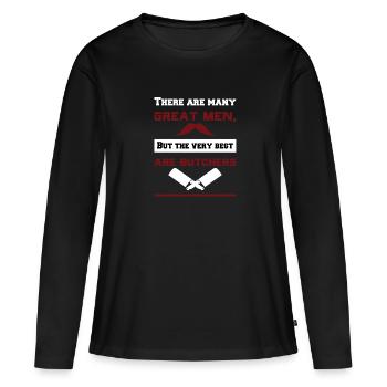 Metzger - Frauen Premium Bio Langarmshirt - Schwarz - Vorne - Julia (174cm)