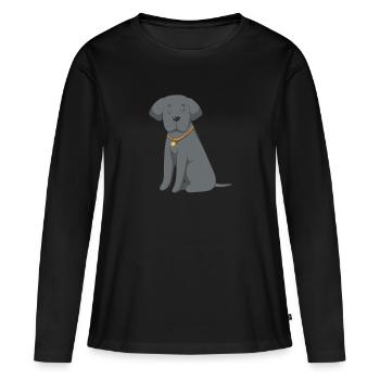 Dog - Frauen Premium Bio Langarmshirt - Schwarz - Vorne - Julia (174cm)