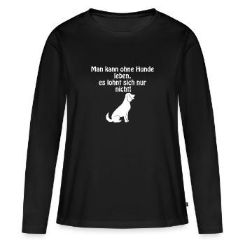 canine - Women's Premium Organic Long Sleeve Shirt - black - Front - Julia (174cm)