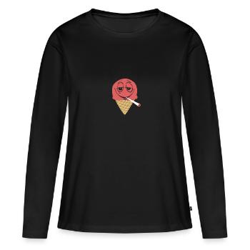 Smoking ice, smoking weed, weed, weed, marijuana - Women's Premium Organic Long Sleeve Shirt - black - Front - Julia (174cm)