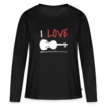 Violon violon - T-shirt manches longues Premium bio Femme - noir - Devant - Julia (174cm)