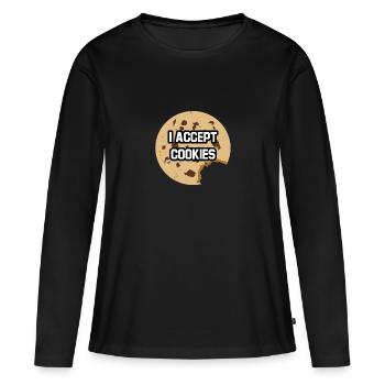 I Accept Cookies - Women's Premium Organic Long Sleeve Shirt - black - Front - Julia (174cm)