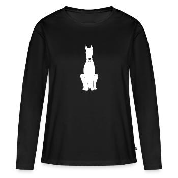canine - Women's Premium Organic Long Sleeve Shirt - black - Front - Julia (174cm)