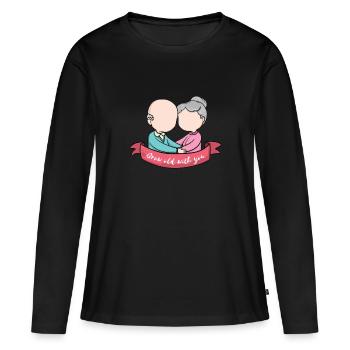 couple - T-shirt manches longues Premium bio Femme - noir - Devant - Julia (174cm)