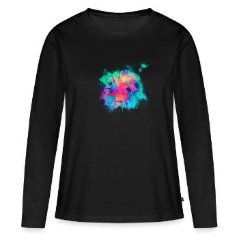 Explosion Detonation farbenfroh - Frauen Premium Bio Langarmshirt - Schwarz - Vorne - Julia (174cm)