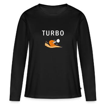 Turbo - T-shirt manches longues Premium bio Femme - noir - Devant - Julia (174cm)