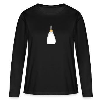 gluten - T-shirt manches longues Premium bio Femme - noir - Devant - Julia (174cm)