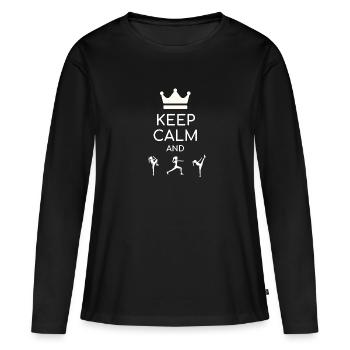 Idée cadeau pour artiste martial - T-shirt manches longues Premium bio Femme - noir - Devant - Julia (174cm)