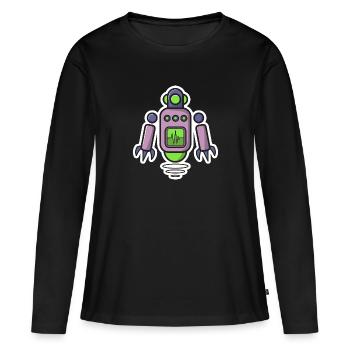 Roboter - Frauen Premium Bio Langarmshirt - Schwarz - Vorne - Julia (174cm)