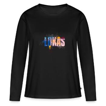 Lukas - Women's Premium Organic Long Sleeve Shirt - black - Front - Julia (174cm)