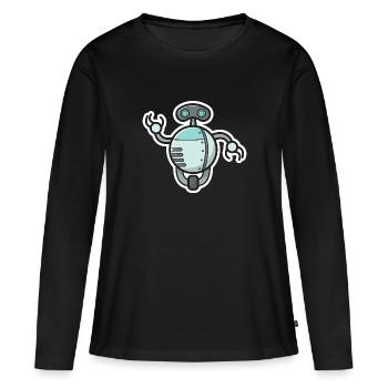 Roboter Robotik Geschenk Zukunft Wissenschaft Bot - Frauen Premium Bio Langarmshirt - Schwarz - Vorne - Julia (174cm)