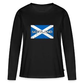 Écosse - T-shirt manches longues Premium bio Femme - noir - Devant - Julia (174cm)