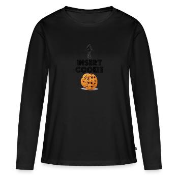 Insérer une chemise à biscuits - T-shirt manches longues Premium bio Femme - noir - Devant - Julia (174cm)