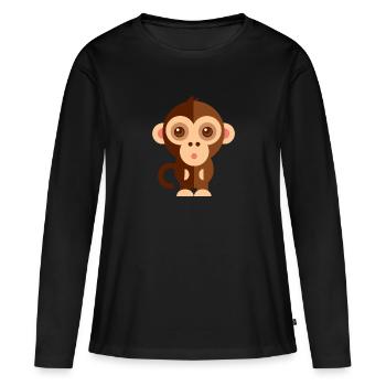 Animaux Animaux Animal Print Nature 32 - T-shirt manches longues Premium bio Femme - noir - Devant - Julia (174cm)
