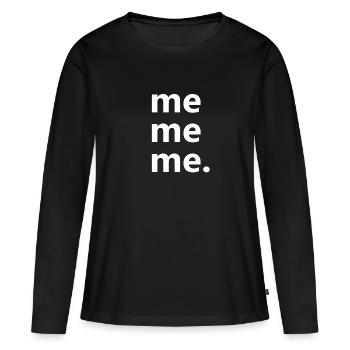 me me me - mimimi - Frauen Premium Bio Langarmshirt - Schwarz - Vorne - Julia (174cm)